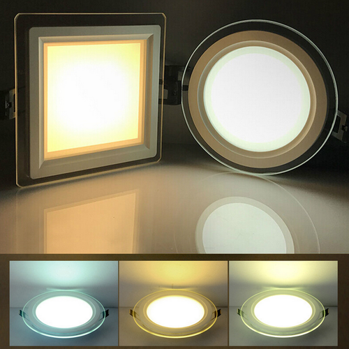 图片 01 - 6W 9W 12W 18W LED Panel Light Recessed Ceiling Down Spotlight Glass Round&amp;amp;Square