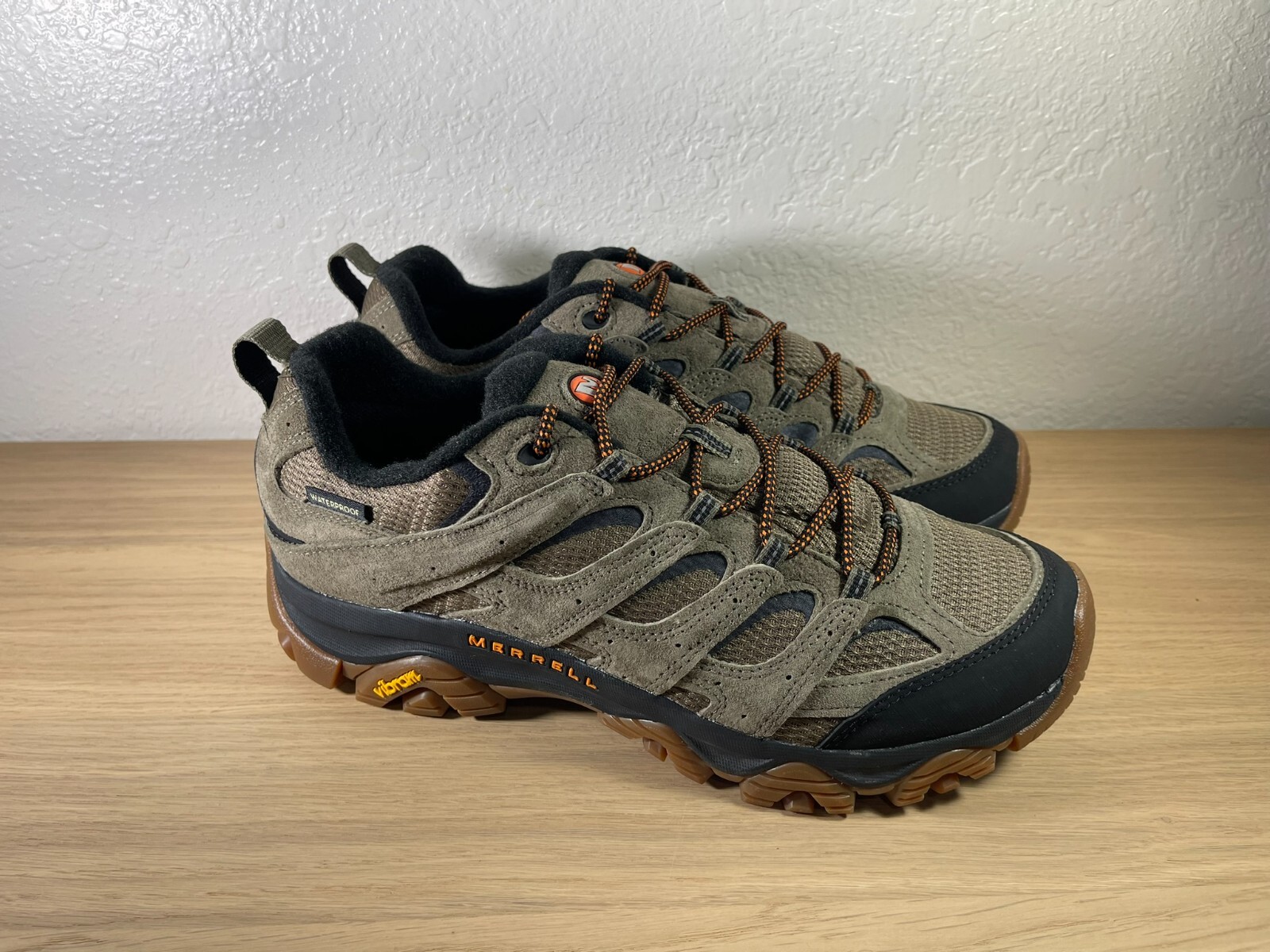 *Nuovissime*Merrell Moab 3 scarpe da trekking basse impermeabili oliva gomma da uomo taglia 10