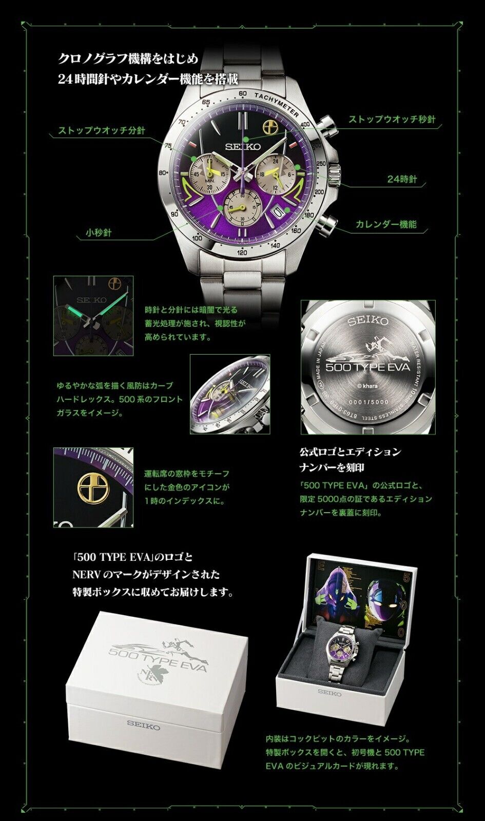 Seiko x Evangelion Watch 500 Series Shinkansen 25th Anniversary