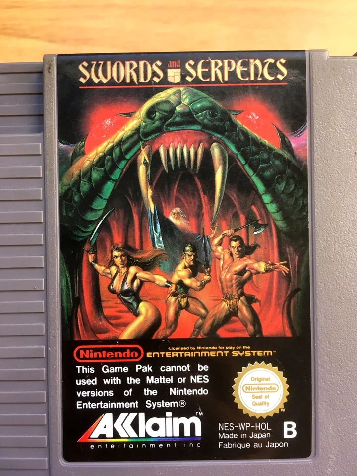 SWORDS AND SERPENTS - CARTOUCHE 100% ORIGINALE NINTENDO NES PAL B HOL Dutch & 'N - Photo 2/4