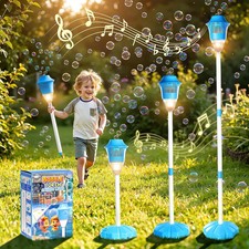 Bubble Machine for Kids, Automatic Standing Bubble Maker  3 Adjustable Heights