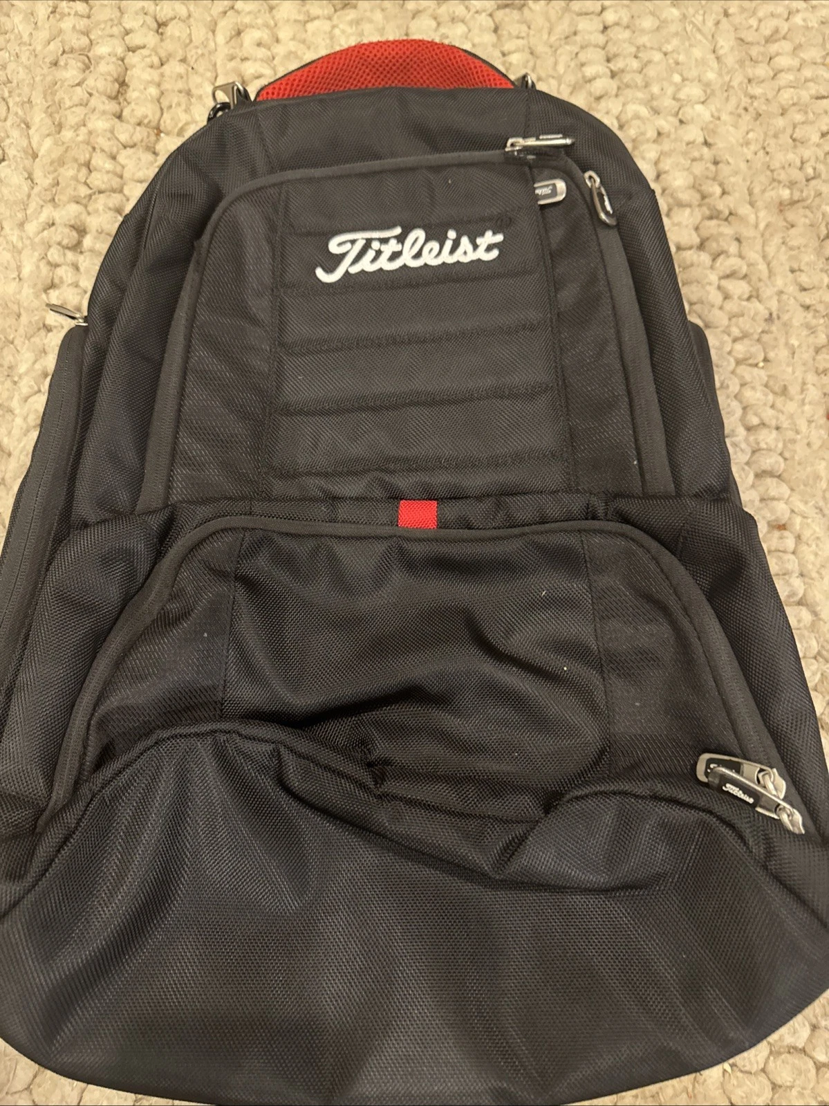 Titleist Backpack Black and Red Laptop Sleeve Bag Golf Travel Carry On
Opens in a new window or tab