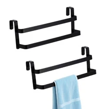 Double Layer Over Cabinet Towel Bar Holder, 2-Pack Stainless Steel Towel Bar ...