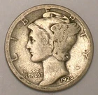 1928 D Mercury Winged Head Dime 10 Cents Silver Coin