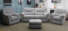G PLAN WASHINGTON ELEC L2 SEATER SOFA & CHAIR + STATIC CHAIR, LISO RAY FABRIC