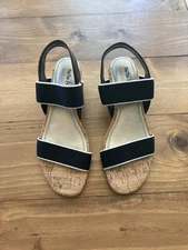 Coach and Four Size 7M 2 Inch Wedge Sandals Women’s Black