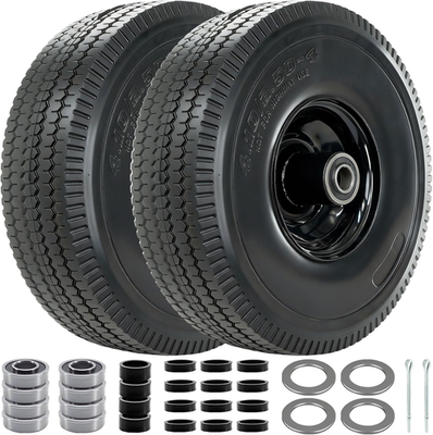 #ad 4.10 3.50 4 Tire and Wheel 10quot; Solid Tires with 5 8” Bearing Extra 3 4”amp;1 2” B $45.90