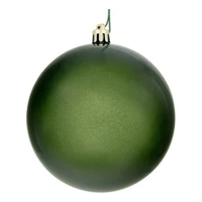 Vickerman 4" Plastic Ball Ornament in Juniper Green Candy (Set of 6)