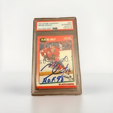 1991-92 Score Canadian Michel Goulet #201 PSA Authentic Autograph 10