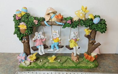 Osterhase Hase Harz Ornament Deko Diaorrama Frühlingsszene Wohndeko