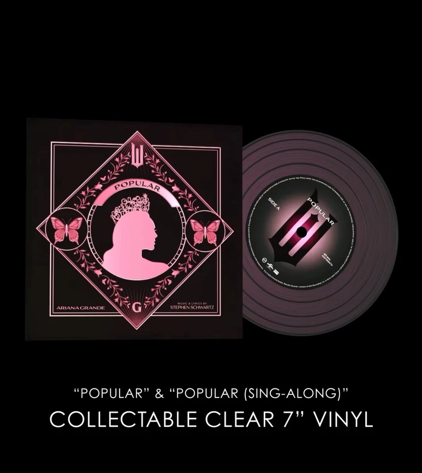 Wicked: Ariana Grande Popular 7” clear Vinyl limited NEW