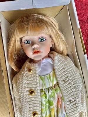NIB Vintage Hand-Painted Porcelain Doll: Lexington Hall Wimbledon Collection 18''