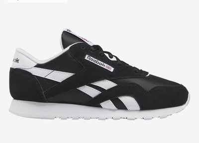 REEBOK Youth Big Kids Classic Nylon Black/White Sneakers Size 5.5 Unisex