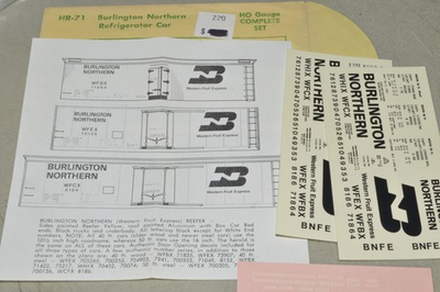 #ad #ad HO scale decals Champ HR 71 Burlington Northern RR WFEX reefer car $2.00