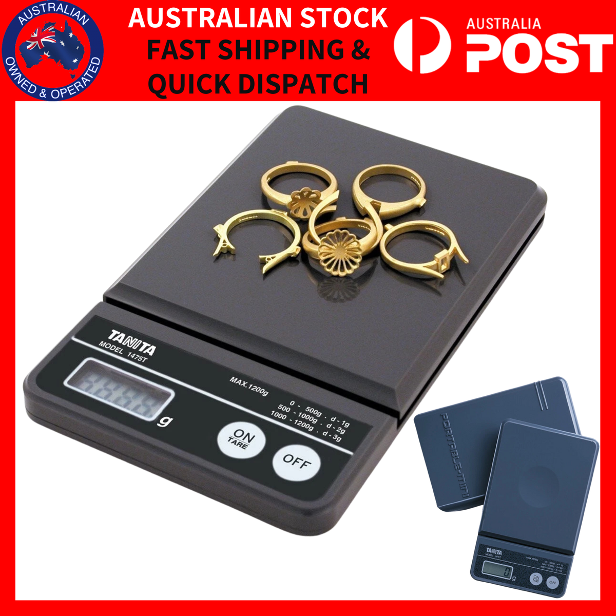 Tanita 1475T Digital Pocket Scale Mini Slim 1200g gram x 0.1g