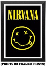 Nirvana - Smiley - Rock Band Poster (A5 A4 A3 Picture / Framed Print) #176