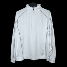 FootJoy 1/4 Zip Golf Pullover Mesh Panels Performance Long Sleeve White Mens L