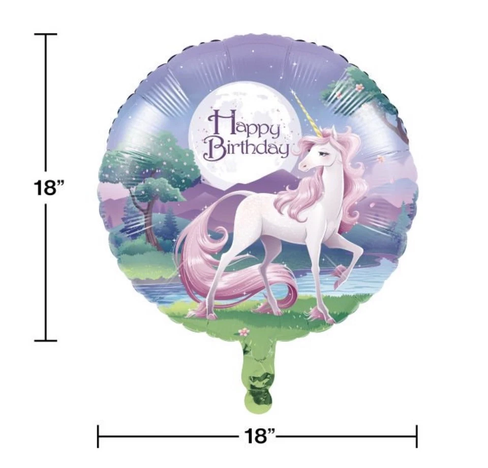 Unicorn Fantasy Happy Birthday Foil Balloon 18" Unicorn Birthday Decorations - Image 2 of 3