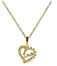 14K Gold Plated Necklace for Women Cubic Zirconia Necklace Heart Necklace