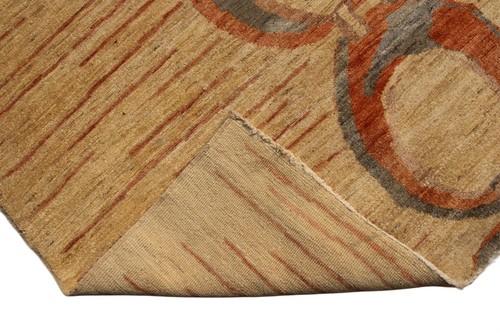 4x6 Ft Beige Oriental Area Rug Afghan Hand Knotted Veg Dye Wool Bedroom Rug - Picture 8 of 10