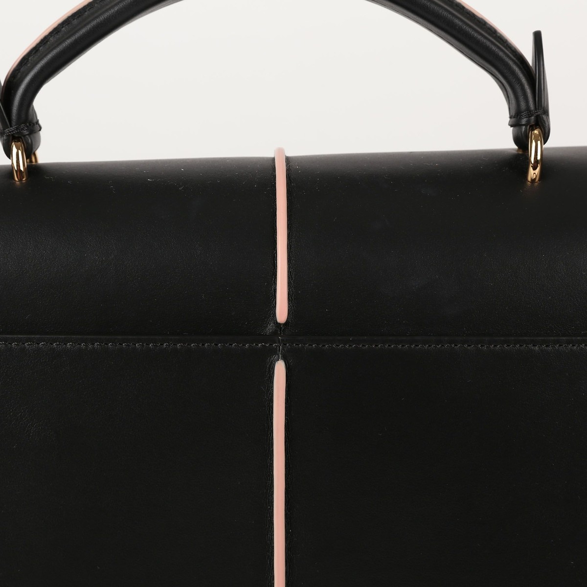 Marni Black Leather Top Handle Tote and Shoulder Bag 0021