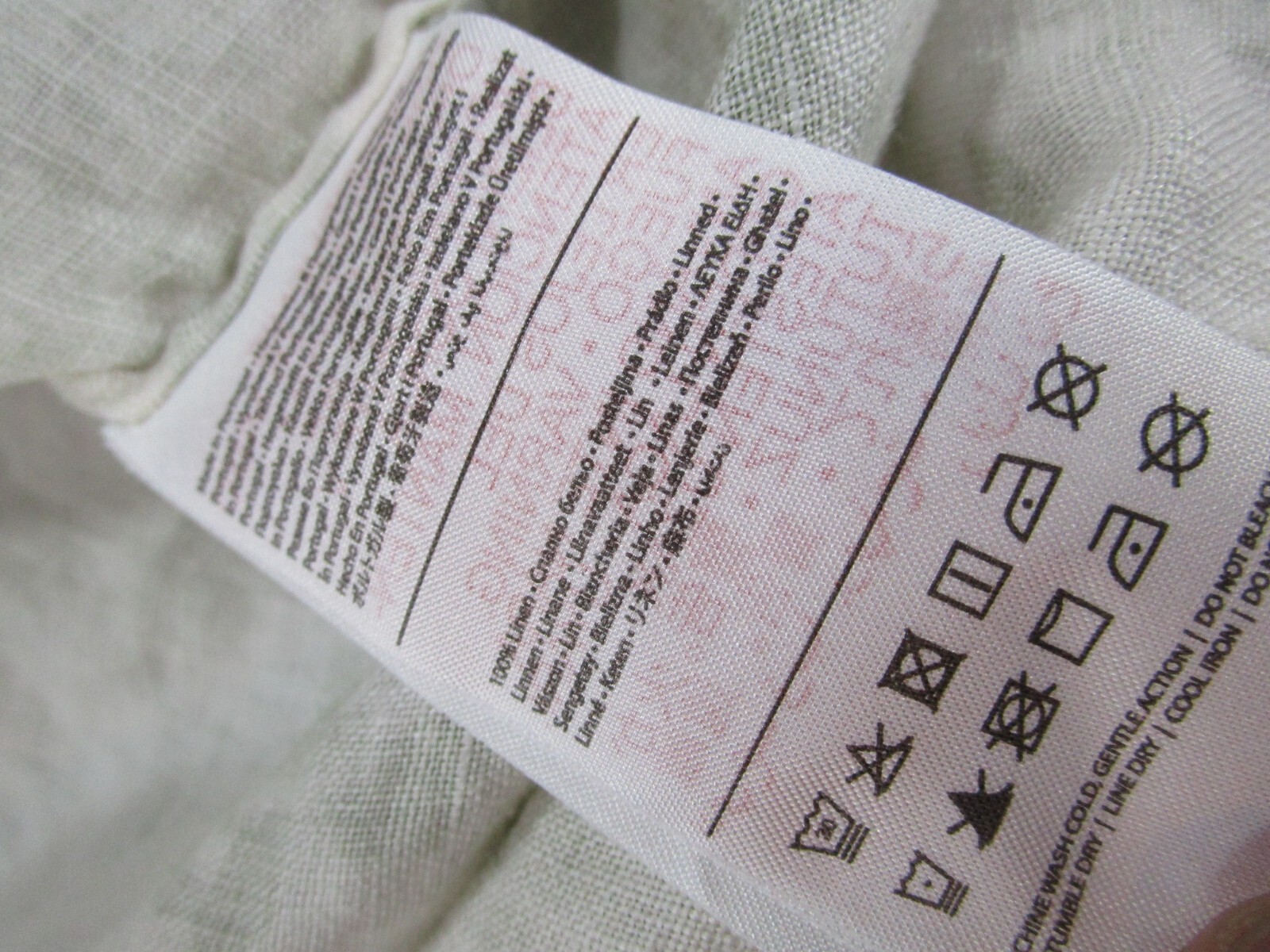 Desmond & Dempsey Sleep Shirt Top Womens Xs Green White Linen Button Pajama