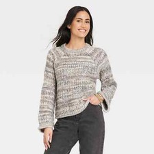Universal Thread Women's Crewneck Pullover Sweater Gray Size Small