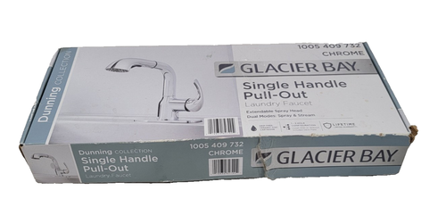 Glacier Bay 1-Handle Dual Spray Laundry Faucet Metal Chrome HDQFP2BC420CP