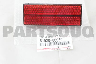 8192060030 Genuine Toyota REFLECTOR ASSY, REFLEX, LH 81920-60030