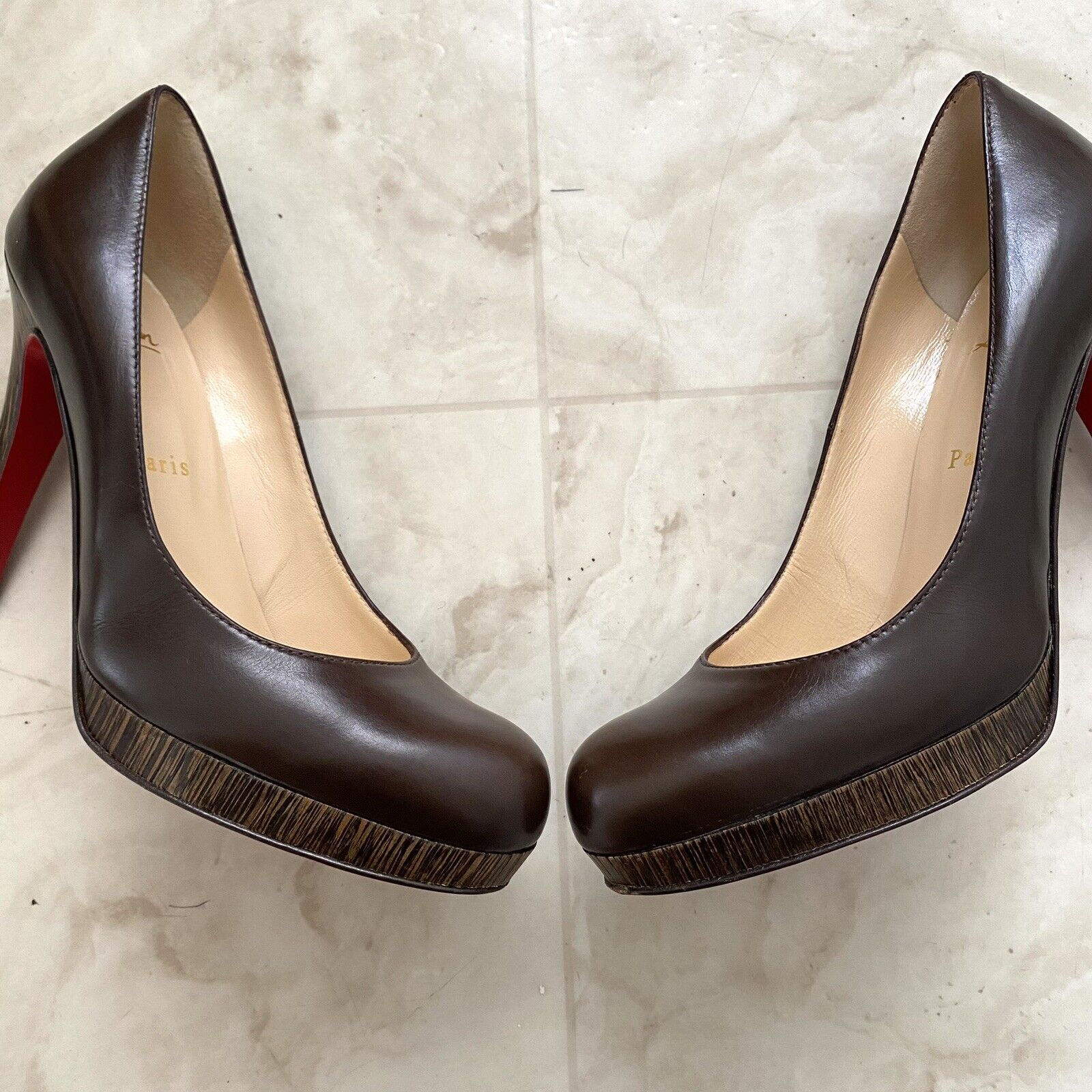 Christian Louboutin Made in Italy Dark Brown Leat… - image 4
