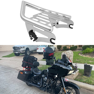 Luggage Rack Roda Chrome Detachable Stealth Luggage Rack For Harley Touring Road King ...