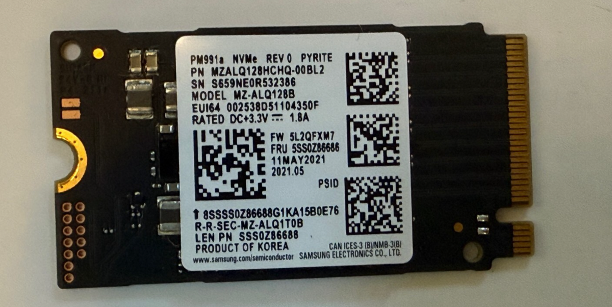 NVMe 128GB 9枚 PM991 MZ-VLQ1280 Samsung PM991 M.2 NVMe 128GB SSD MZ-ALQ1280 - MZALQ128HBHQ