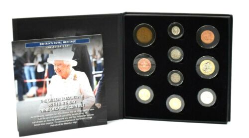 Coin Set Queen Elizabeth II 90th Birthday 9 Decades Collection BOX COA - Picture 1 of 3