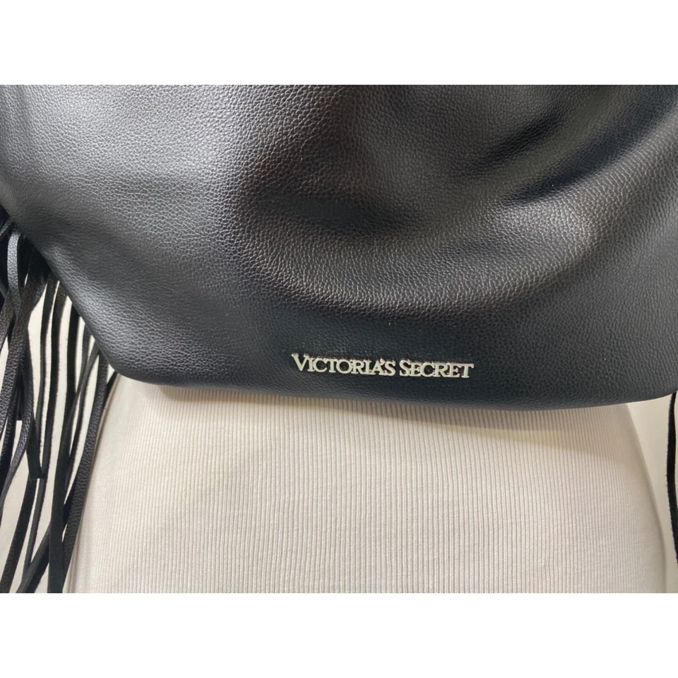 Victoria's Secret Women Large Backpack Bucket Bag Purse Black Faux Leather - Image 4 of 4