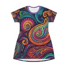 Boho Style Paisleys T-Shirt Dress (AOP)