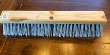 18" Wide Poly Bristle Push Broom Head: Bolt-On Handle Connection B3018