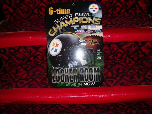 NFL Pittsburgh Steelers Locker Room Sign SIX TIME SUPERBOWL PRESSED WOOD - Picture 8 of 10