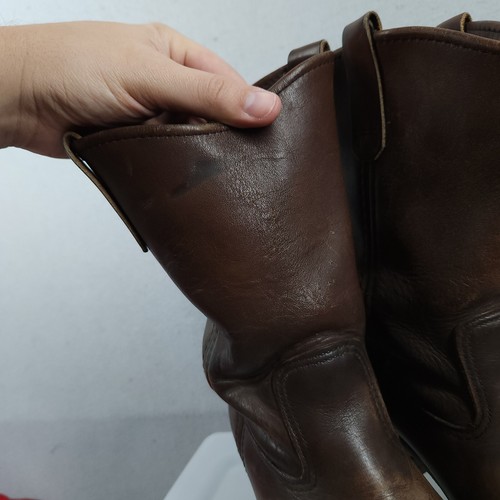Stivali cowboy vintage Red Wing uomo 8 E 494 marrone western abbigliamento da lavoro invecchiato USA - Foto 4 di 18