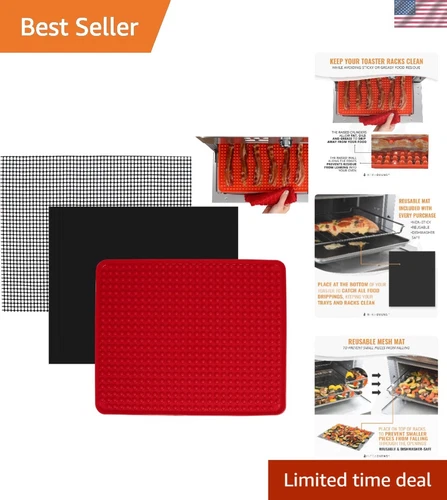 Large Silicone Air Fryer Mats 12 x 13 | Oil-Reducing Design for Healthier Meals