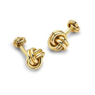 CARTIER 18K YELLOW GOLD KNOT CUFFLINKS
