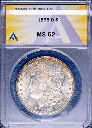 1898-O $1 Silver Morgan Dollar MS 62 ANACS # 7786760 + Bonus