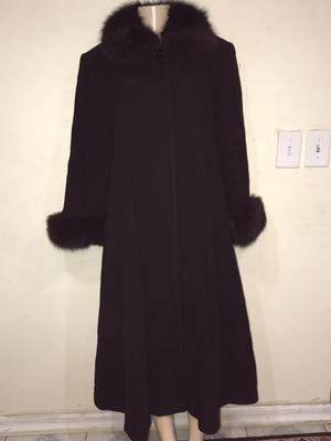 Marvin Richards Women's winter fox fur wool Swing long coat size