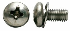 Round Head Machine Screw w/ Lock Washer - 4-40 x 1/2"