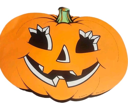 4 Vintage Halloween Diecuts Cutouts Beistle Company Jack O Lanterns 11.5" USA - Picture 3 of 12