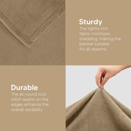 Fleece Blanket 300GSM Luxury Bed Blanket Anti-Static Fuzzy Soft Utopia Bedding - Picture 91 of 170
