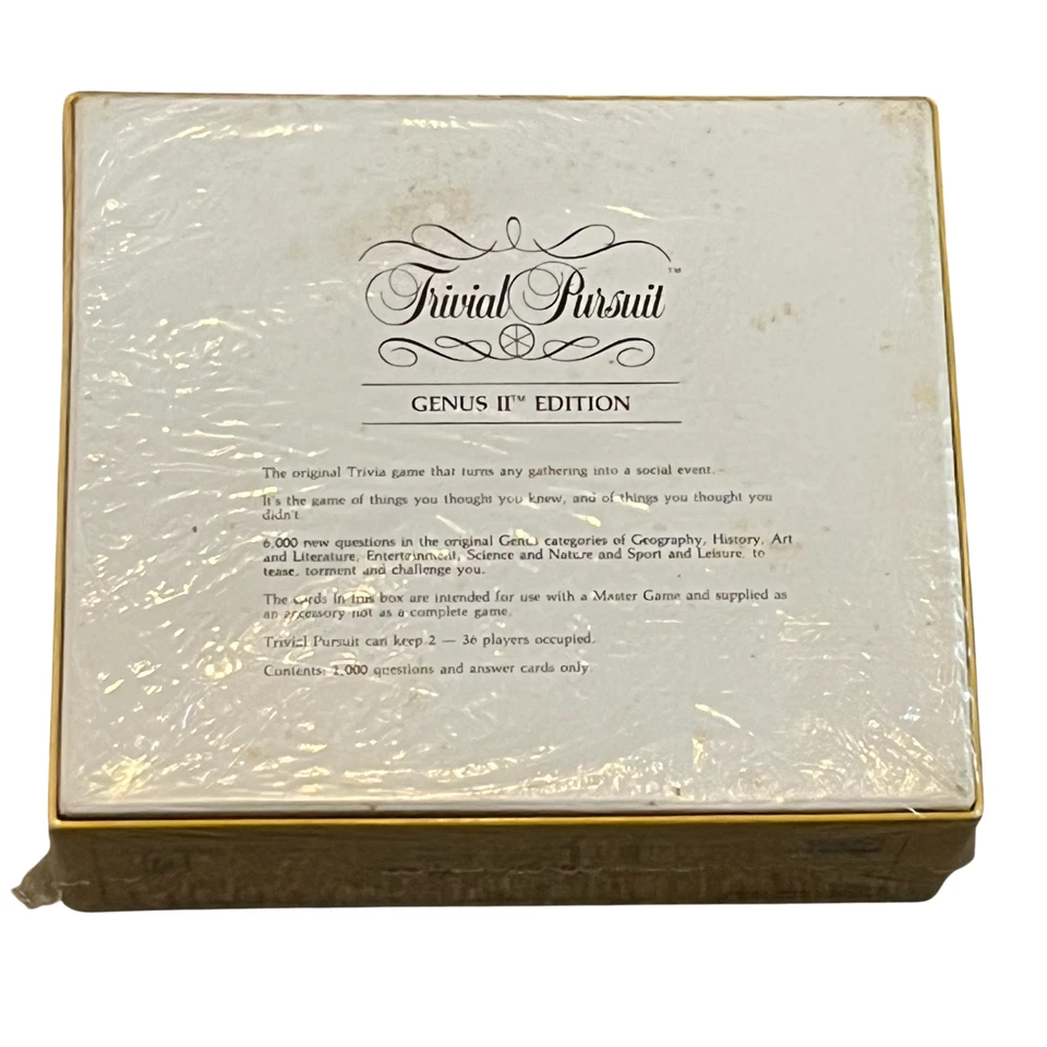 Trivial Pursuit Genus 2 Genus II Edition 1986 Subsidiary Expansion Set Sealed - Image 2 of 4