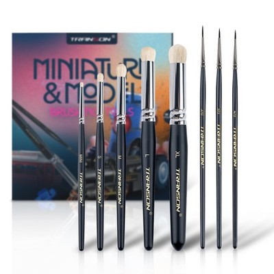 8 PCS Miniature Painting Dry Brush Set Detail Brushes For Model Painting DIY