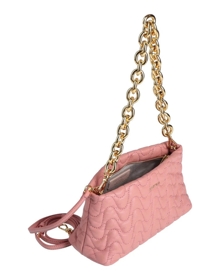 RRP€248 COCCINELLE Quilted Leather Shoulder Bag Detachable Chain Strap - Image 3 of 4