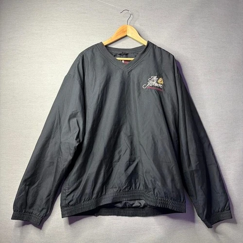 Dunbrooke Windbreaker Pullover Jacket Black Embroidered V Neck Mens Size L - product listing photo