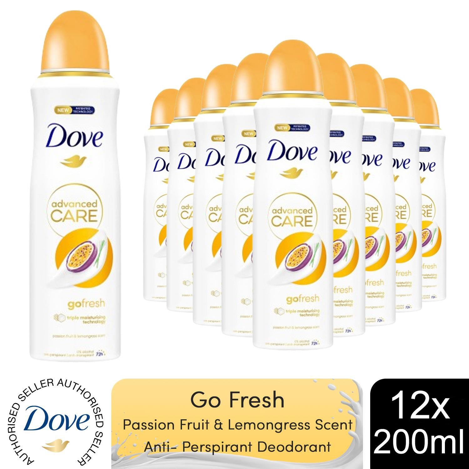 12xDove Advanced Care Antiperspirant Deodorant Passion Fruit & Lemongrass, 200ml